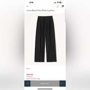 Abercrombie & Fitch Linen-Blend Ultra Wide-Leg Pant Medium Regular